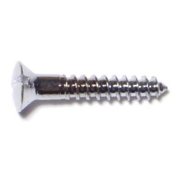 Midwest Fastener Wood Screw, #5, 3/4 in, Chrome Brass Oval Head Slotted Drive, 45 PK 61707